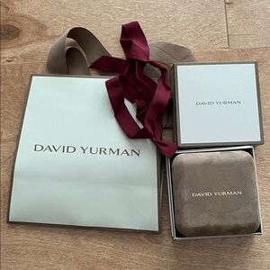 David Yurman Beige Jewelry Boxes, Bag and Ribbon.